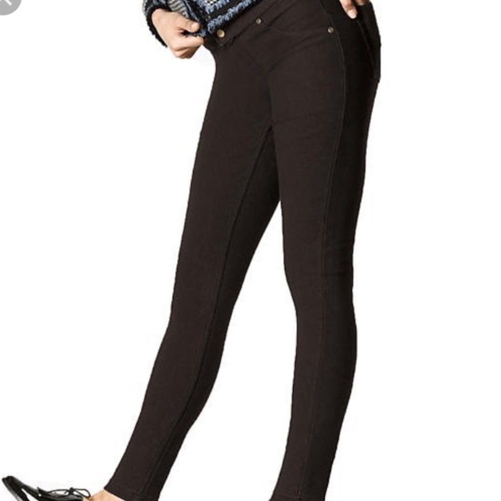 HUE FLEECE LINED DENIM LEGGINGS